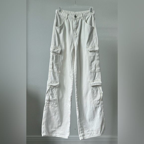 Women's Cargo High Waisted Baggy Jeans Straight Leg , 
size XS, - Picture 1 of 7